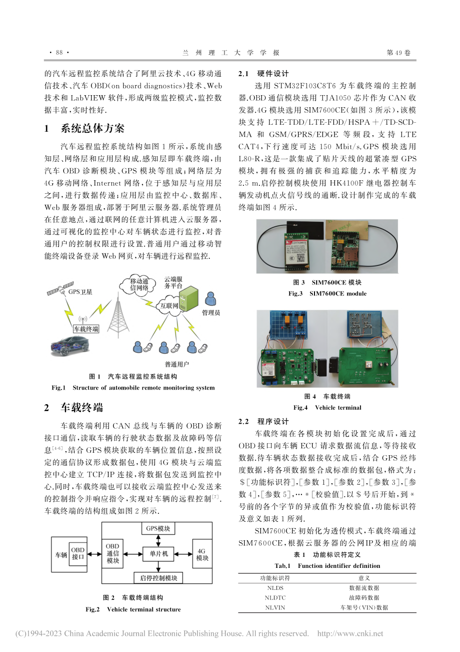 基于云平台的汽车远程监控系统设计_赵耕云.pdf_第2页