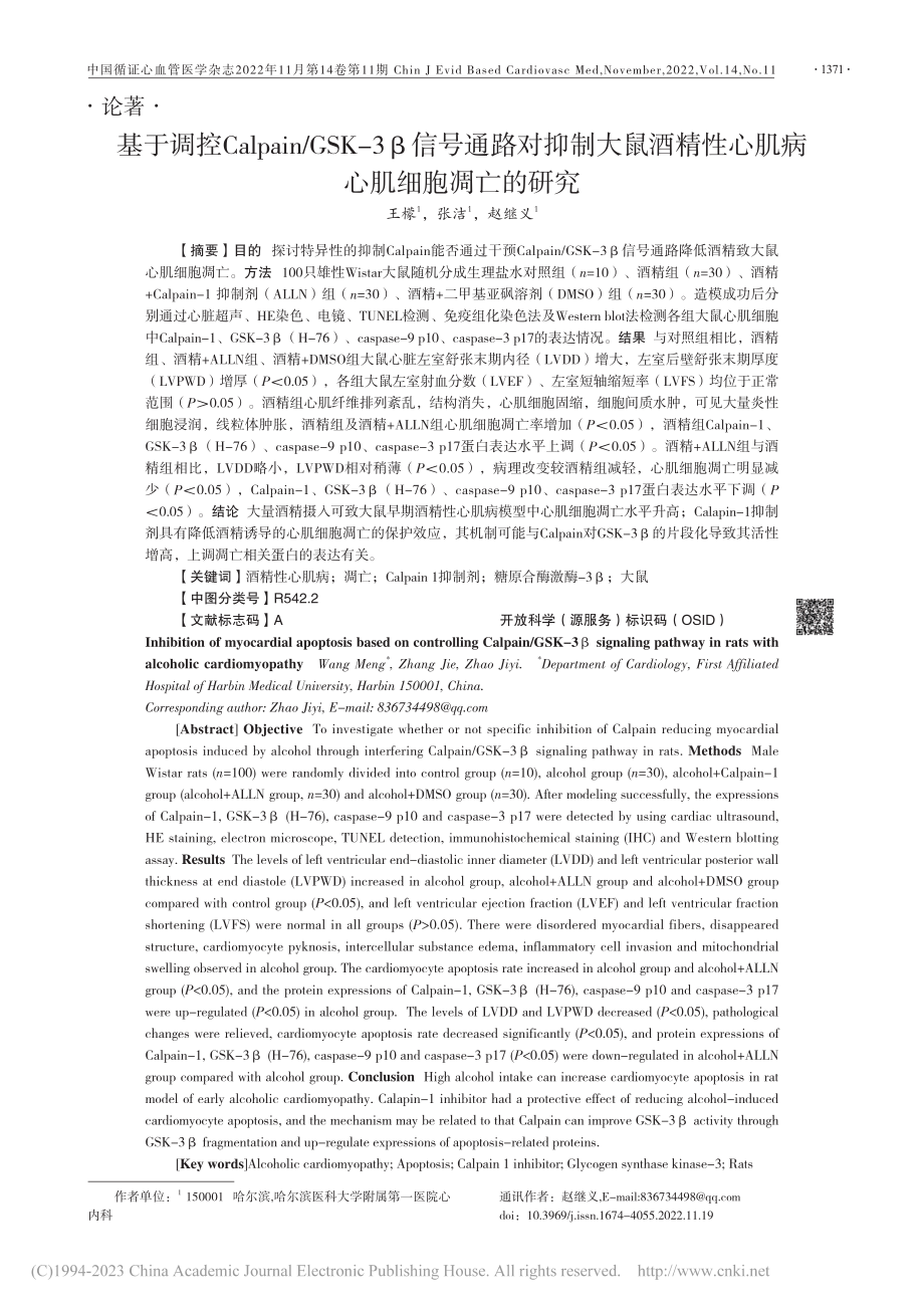 基于调控Calpain_G...性心肌病心肌细胞凋亡的研究_王檬.pdf_第1页