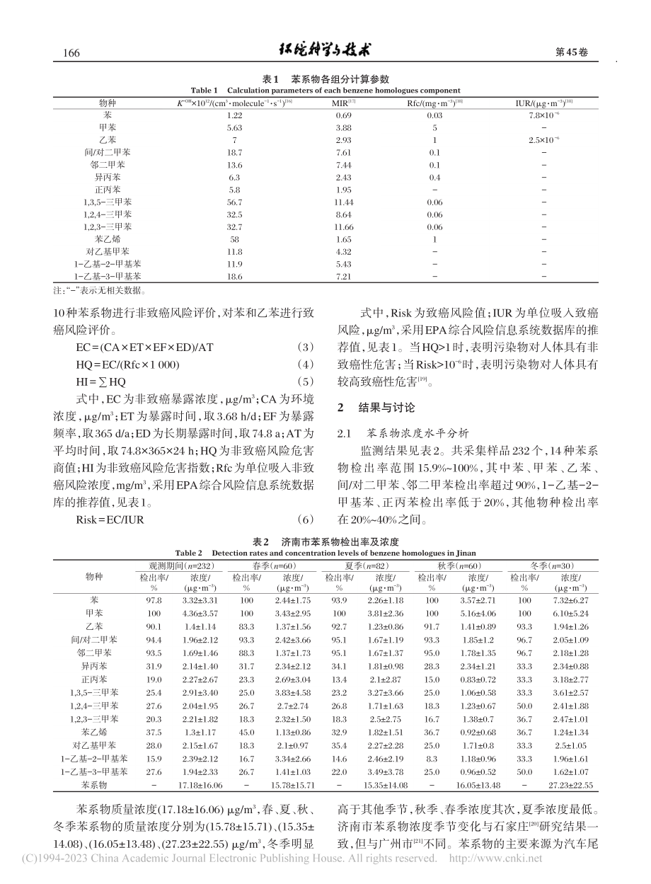 济南市大气苯系物污染特征及健康风险评价_刘杨.pdf_第3页