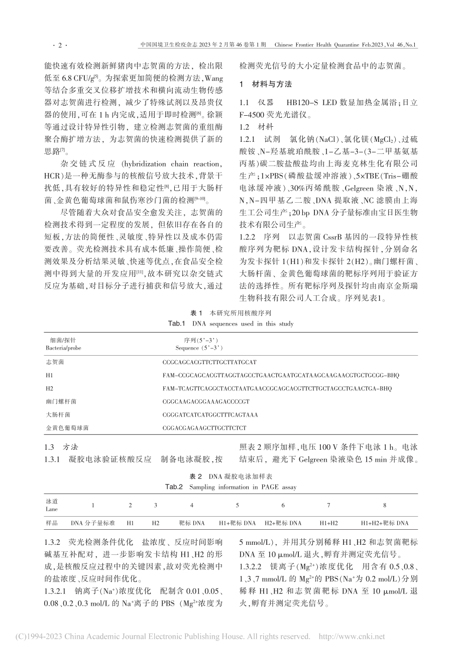 基于杂交链式反应的志贺菌核酸快速检测研究_钟心怡.pdf_第2页