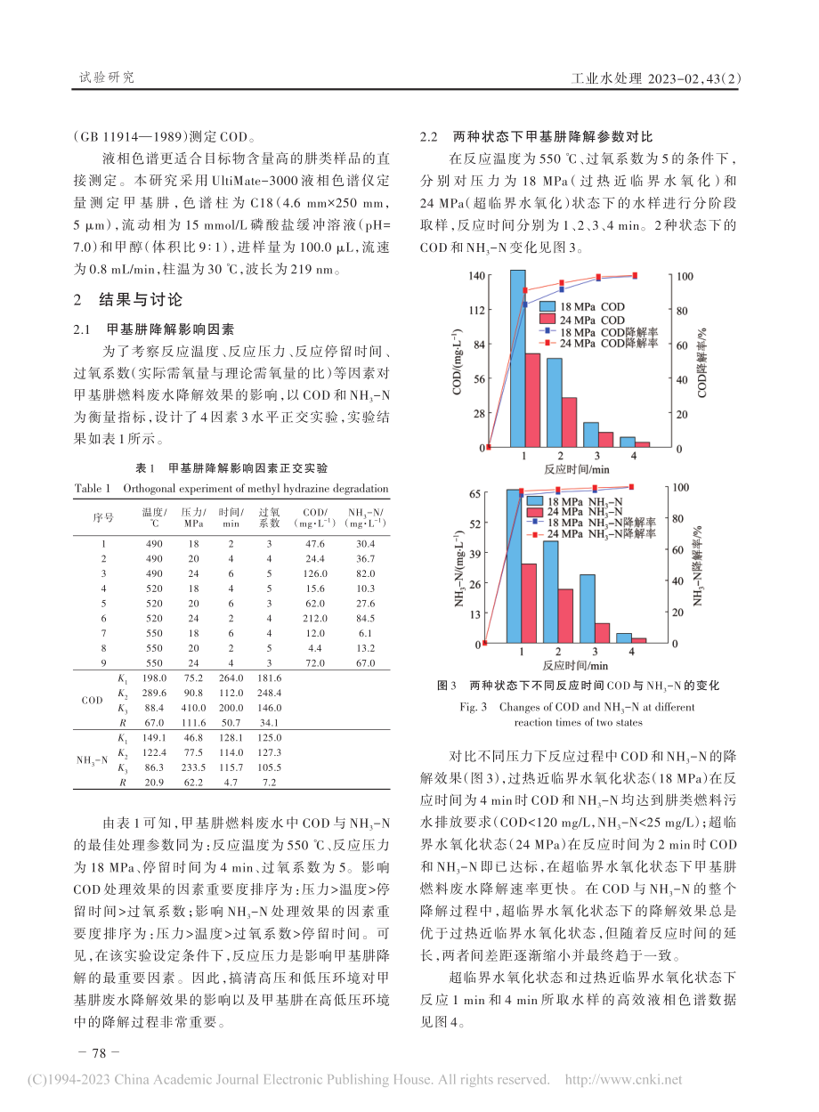 甲基肼废水的超临界_过热近临界水氧化降解研究_刘悦.pdf_第3页