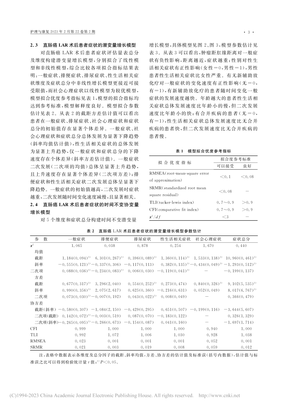 基于潜变量增长模型的直肠癌...除患者术后症状发展轨迹研究_刘亚婷.pdf_第3页