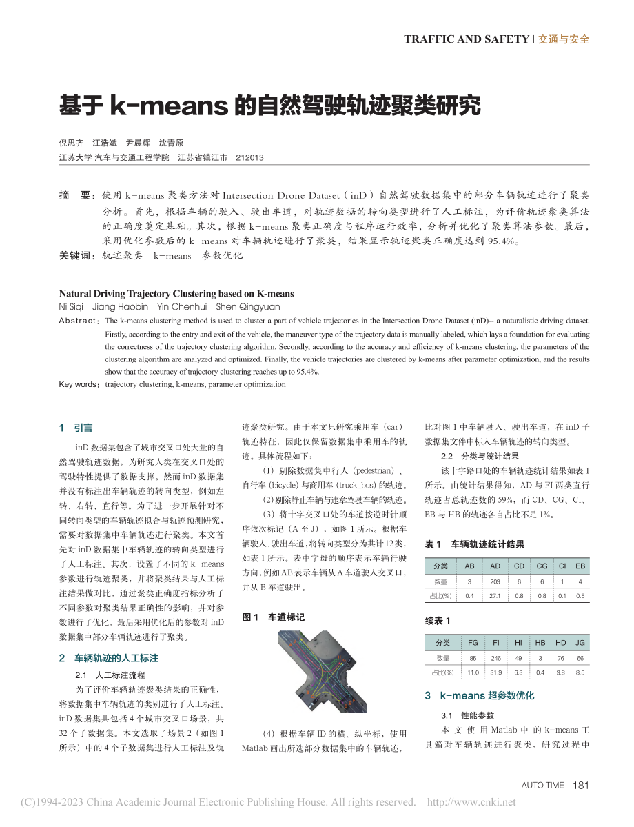 基于k-means的自然驾驶轨迹聚类研究_倪思齐.pdf_第1页