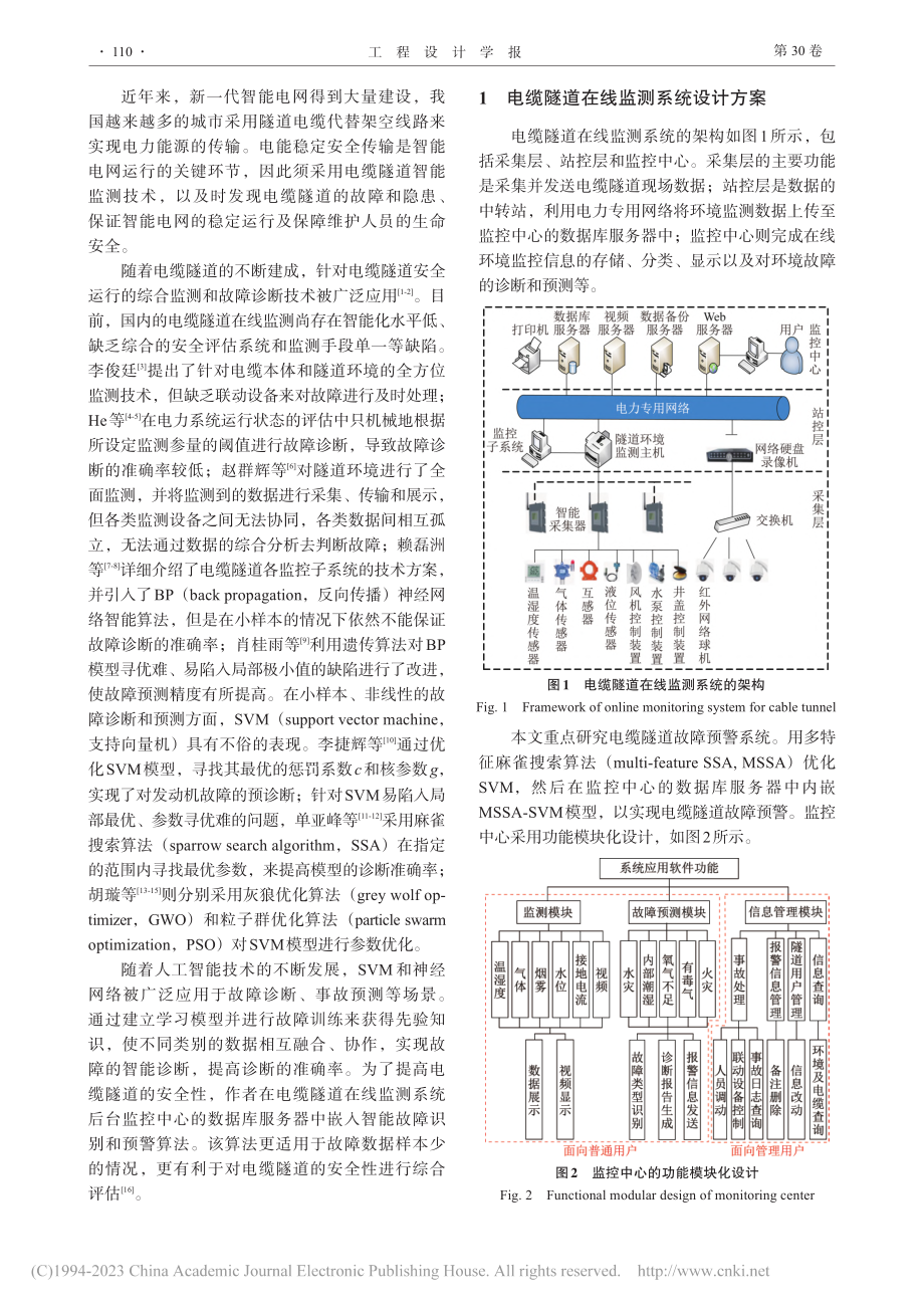 基于MSSA-SVM的电缆隧道故障预警系统设计_纪超.pdf_第2页