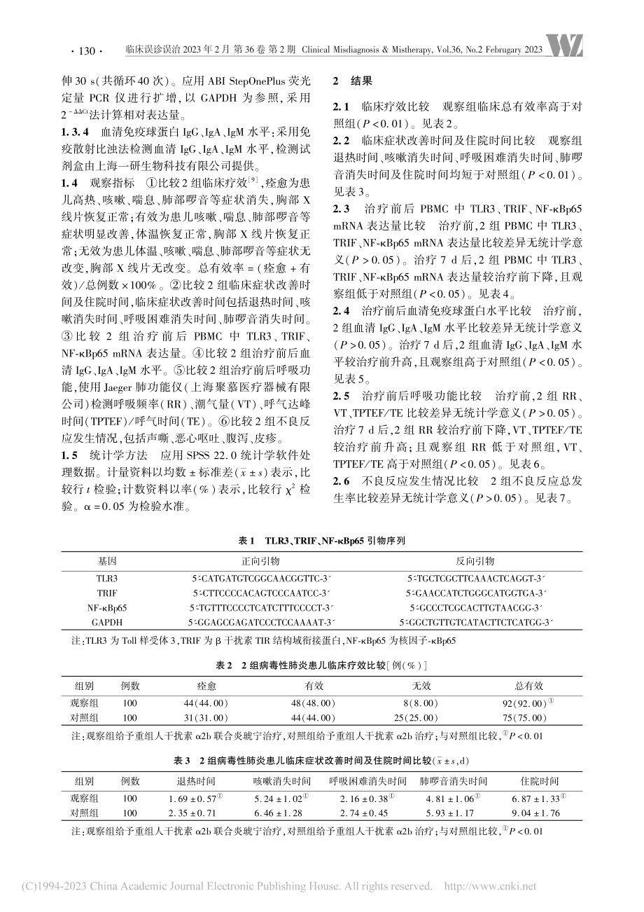 基于TLR3_TRIF通路...性肺炎患儿的疗效与作用机制_常秀.pdf_第3页