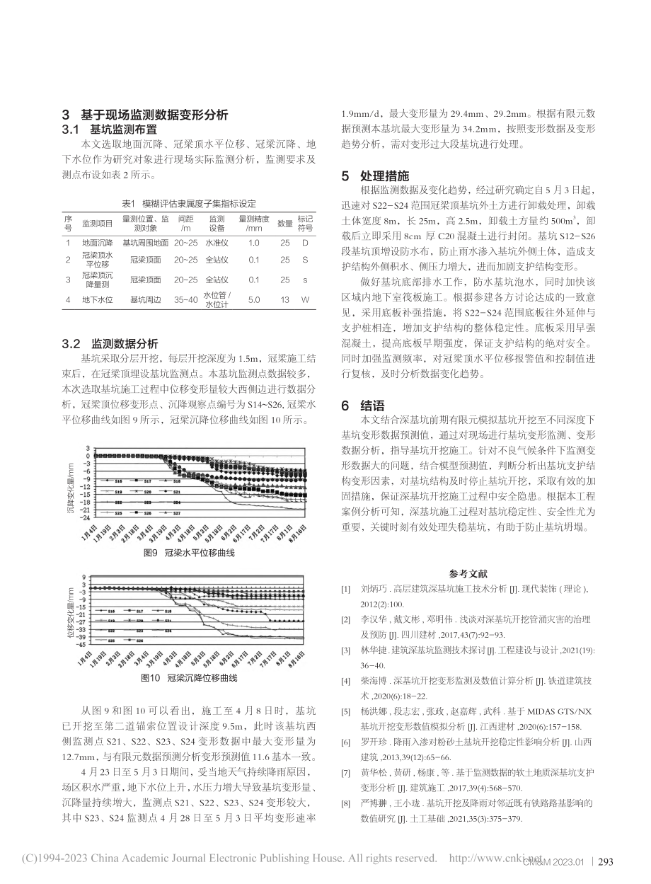 基于模型数据与变形监测分析深基坑安全处理研究_李会.pdf_第3页