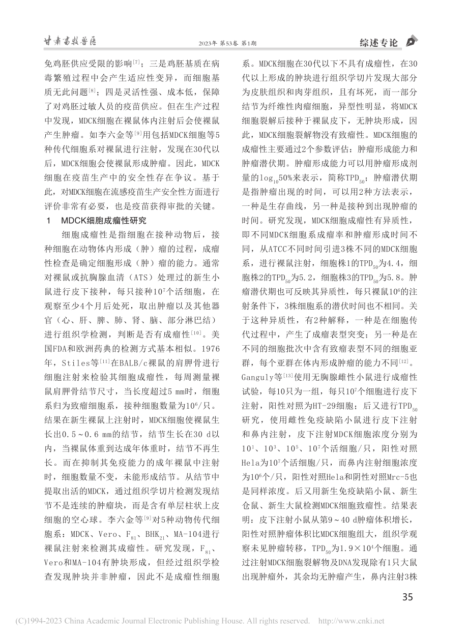 基于流感疫苗生产用MDCK细胞的安全性评价_康碧静.pdf_第2页