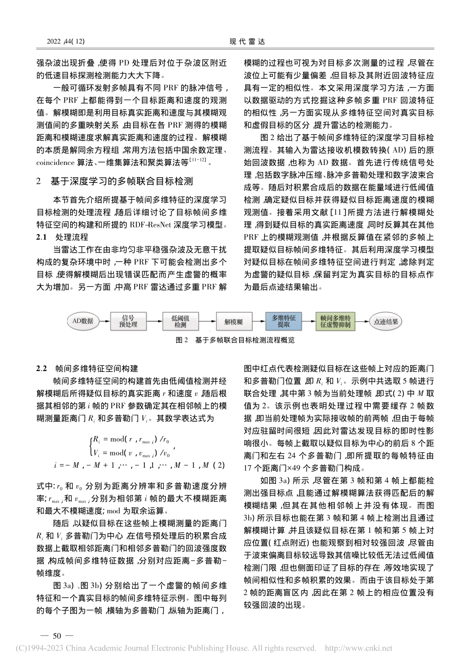 基于帧间多维特征的深度学习雷达目标检测技术_王治飞.pdf_第3页