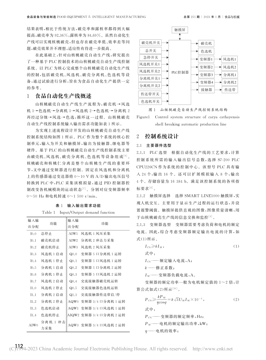 基于PLC的山核桃破壳自动化生产线控制系统研究_赵艳莉.pdf_第2页