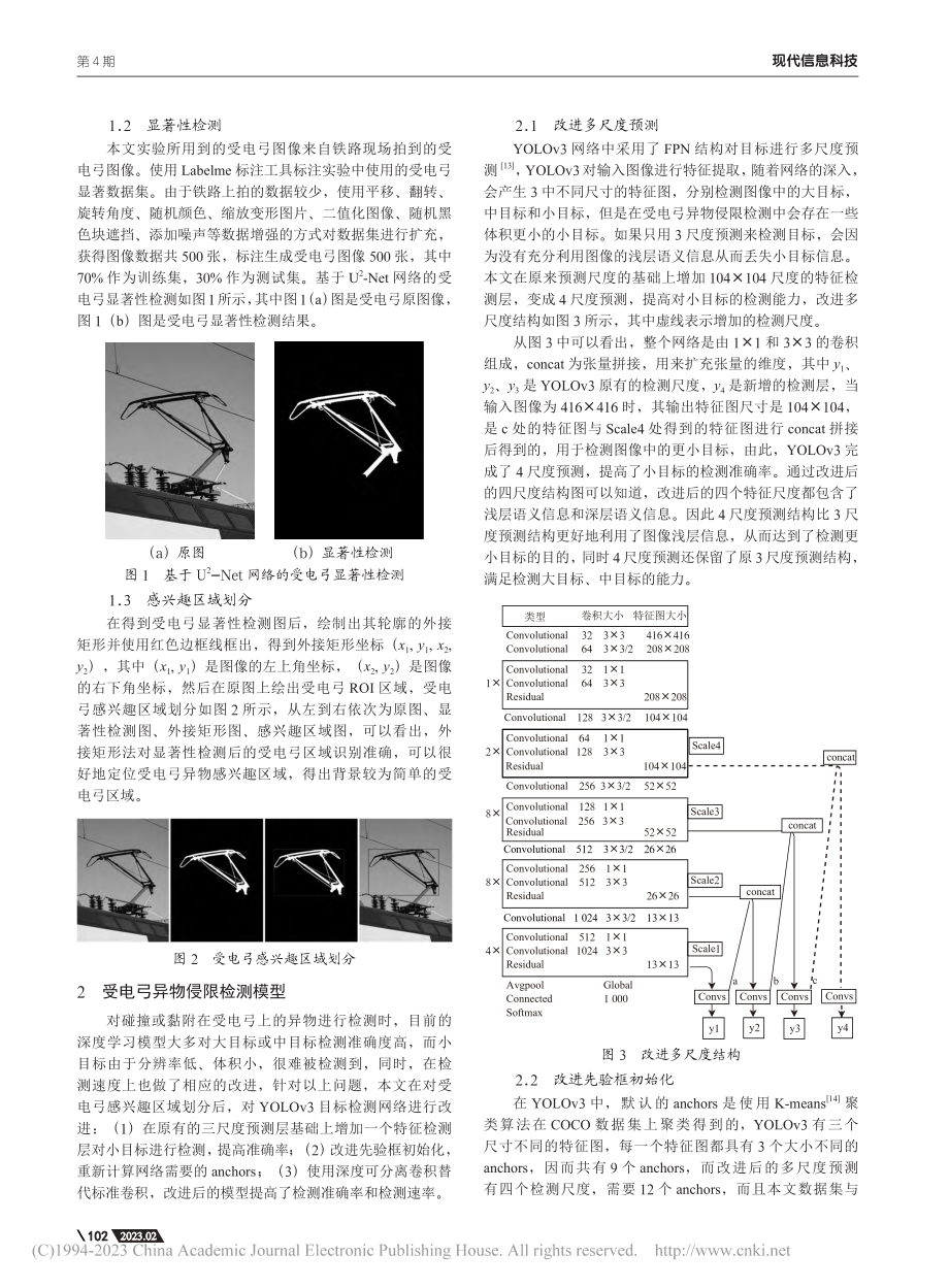 基于显著性和YOLOv3的受电弓异物侵限检测_王同丽.pdf_第2页