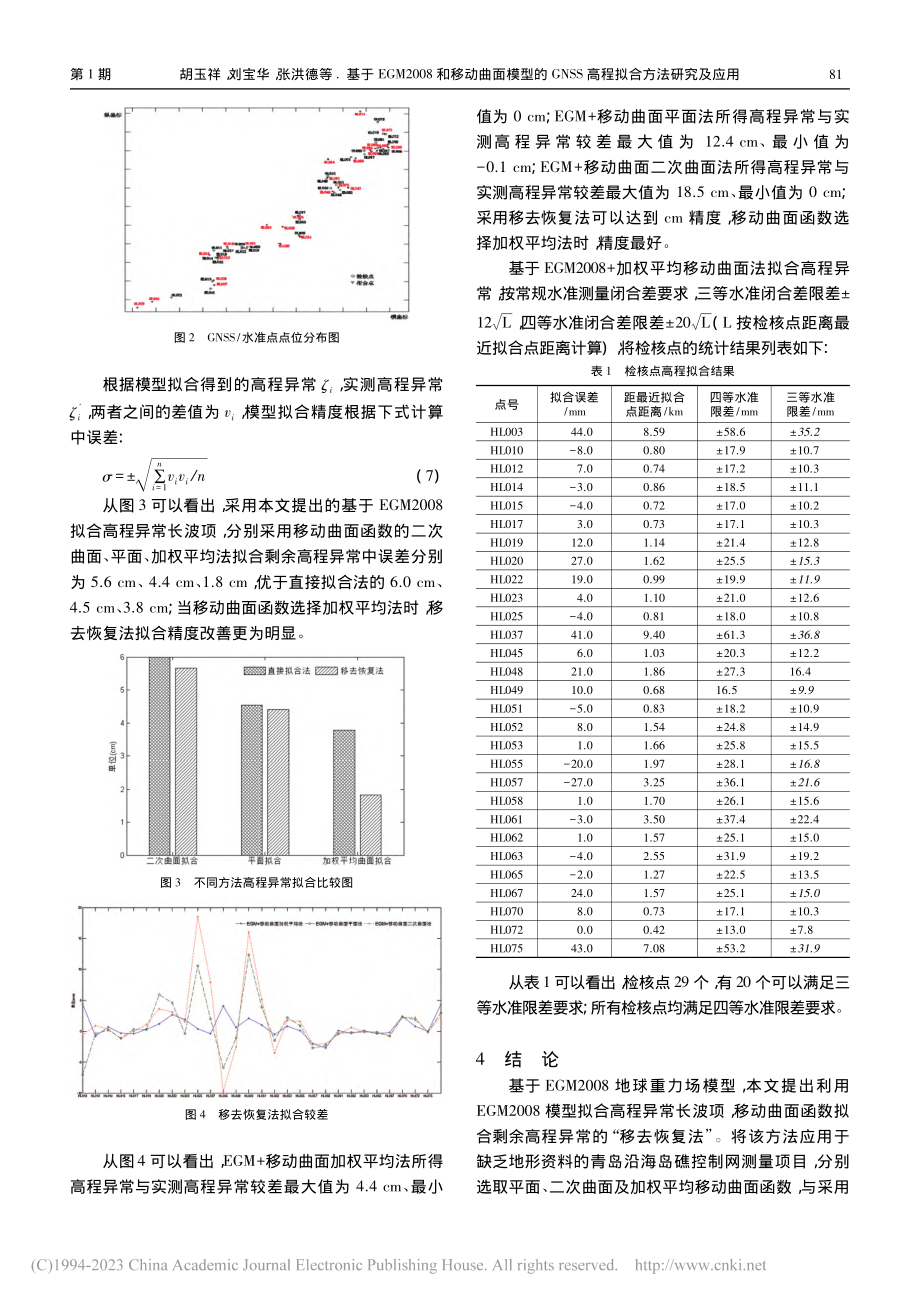 基于EGM2008和移动曲...SS高程拟合方法研究及应用_胡玉祥.pdf_第3页