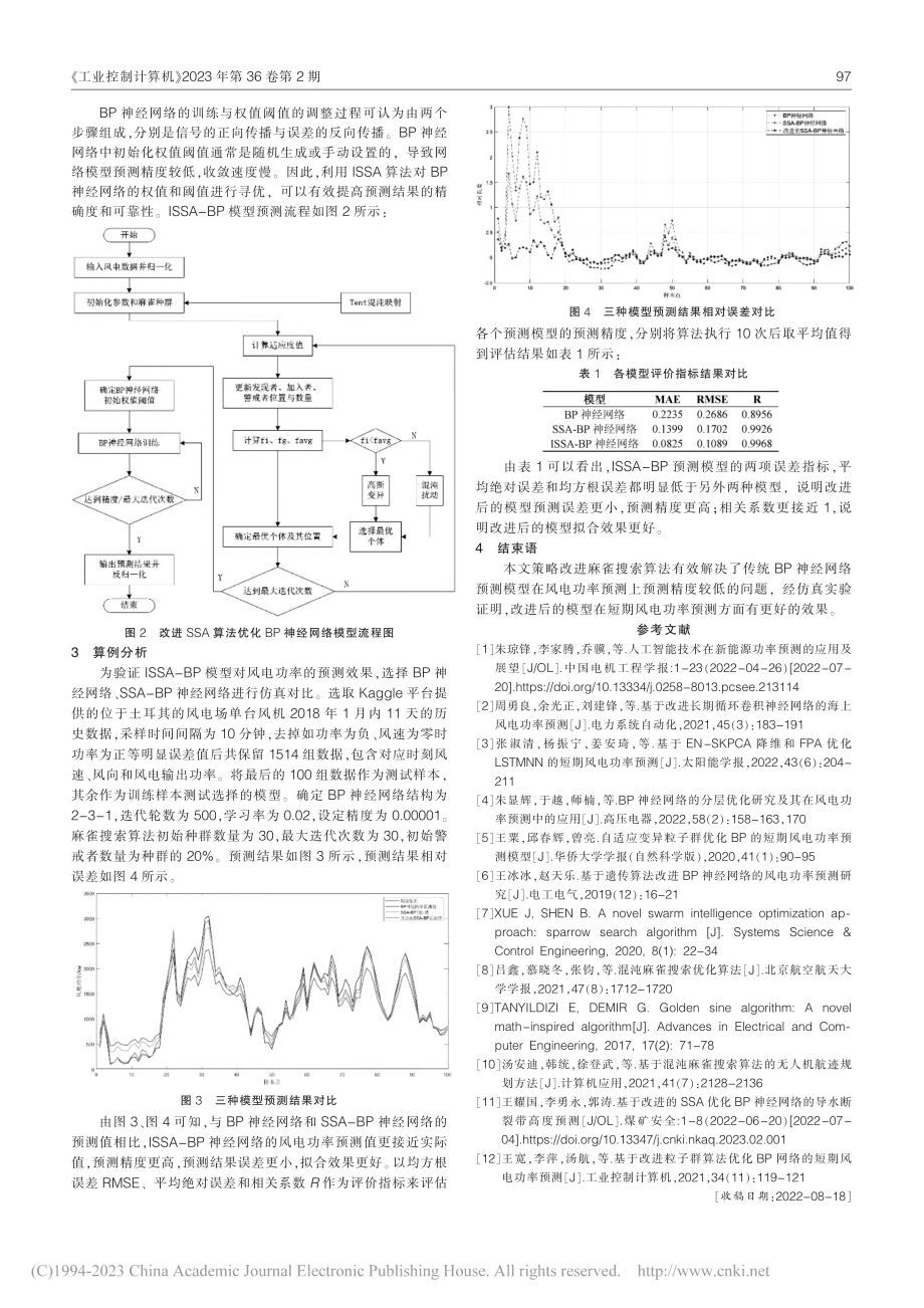 基于ISSA-BP神经网络的短期风电功率预测_梁志洋.pdf_第3页