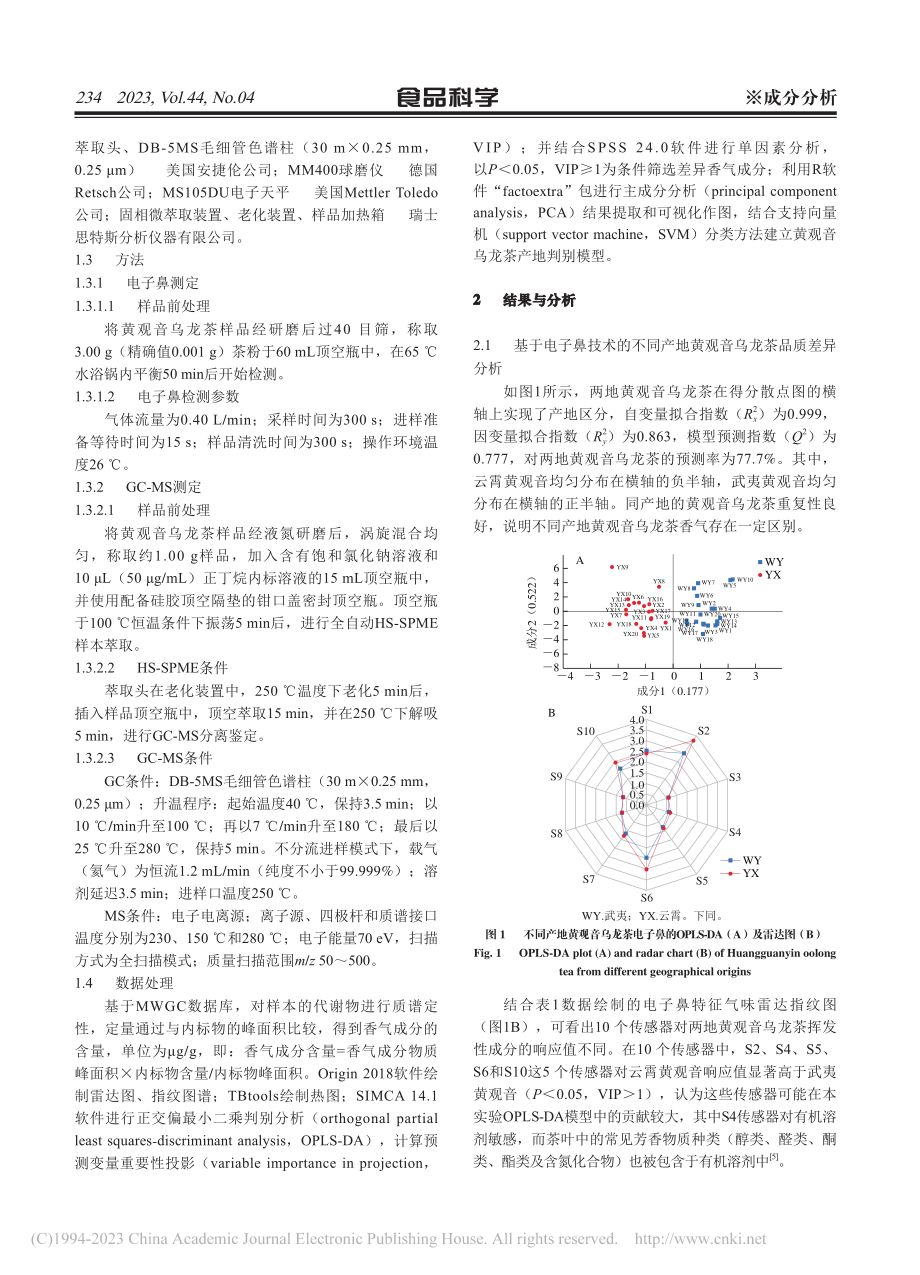 基于电子鼻与HS-SPME...地黄观音乌龙茶香气差异分析_邵淑贤.pdf_第3页