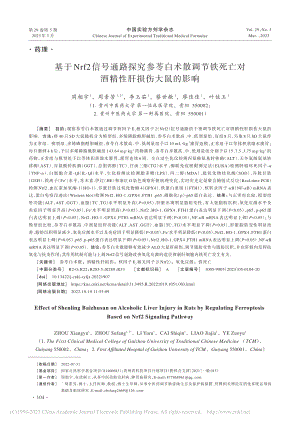 基于Nrf2信号通路探究参...亡对酒精性肝损伤大鼠的影响_周相宇.pdf