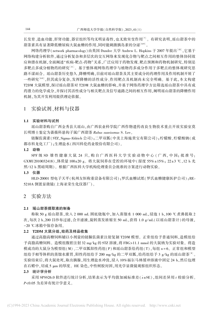 基于网络药理学和分子对接探...茶治疗2型糖尿病的作用机制_梁林盼.pdf_第2页