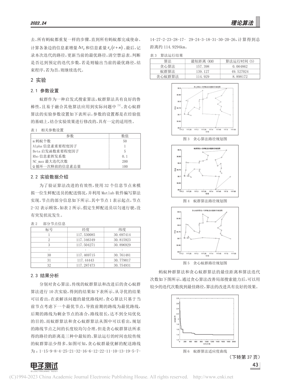 基于贪心蚁群算法的生鲜配送全局路径规划_杨瑞琪.pdf_第3页