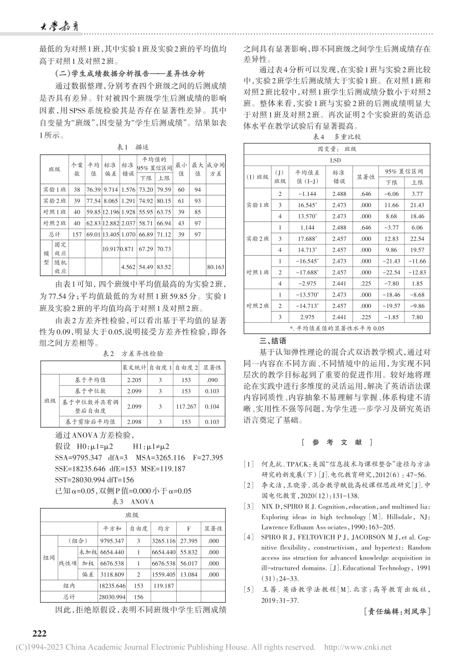 基于认知弹性理论的混合式教...与实践——以英语语法课为例_闫旭.pdf_第3页