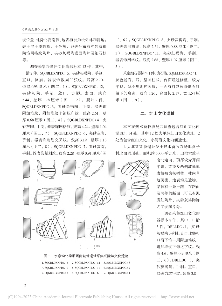 辽宁省朝阳市建平县热水畜牧农场新石器时代遗址调查简报_于怀石_.pdf_第2页