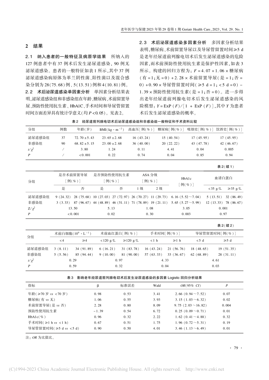 老年良性前列腺增生患者经尿...泌尿道感染调查及其影响因素_钱月亭.pdf_第3页