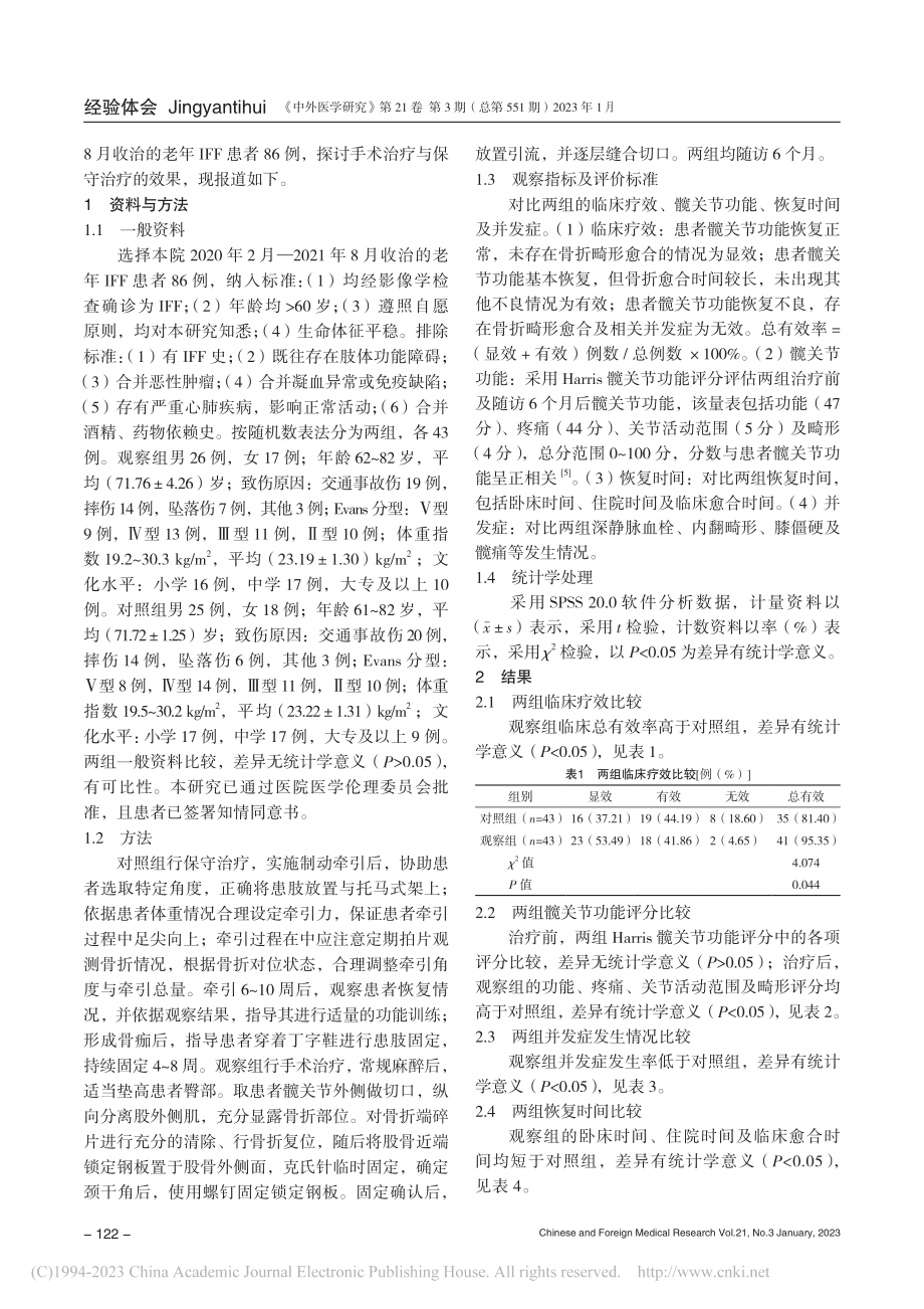 老年股骨粗隆间骨折手术治疗与保守治疗的临床效果观察_石庆坤.pdf_第2页