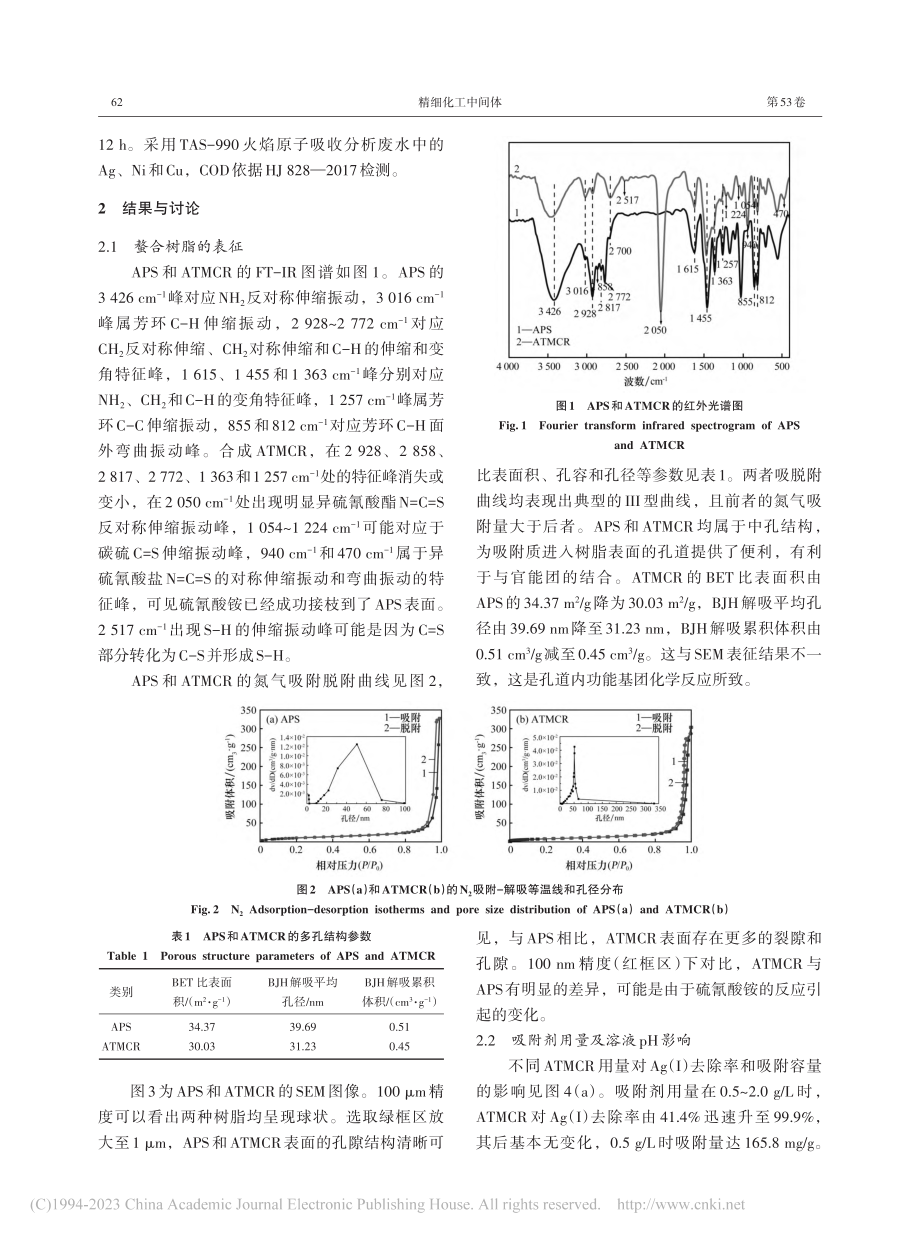 硫代酰胺螯合树脂的吸附特性与电镀废水银回收_王铭剑.pdf_第3页