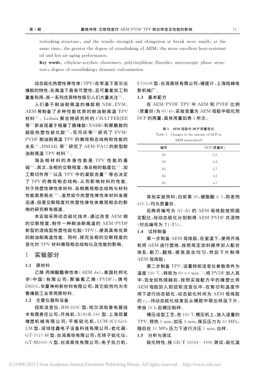 交联程度对AEM_PVDF...TPV相态转变及性能的影响_董晓坤.pdf_第2页