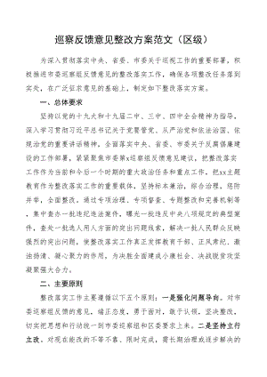 4702 巡察反馈意见整改方案范文（区级）(1).doc