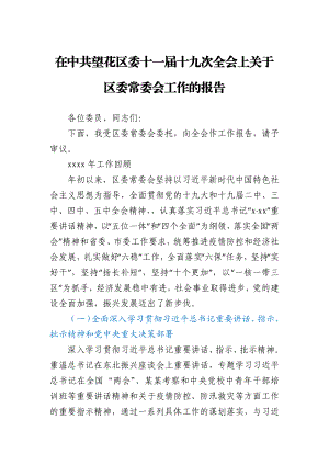 在中共望花区委十一届十九次全会上关于区委常委会工作的报告.docx