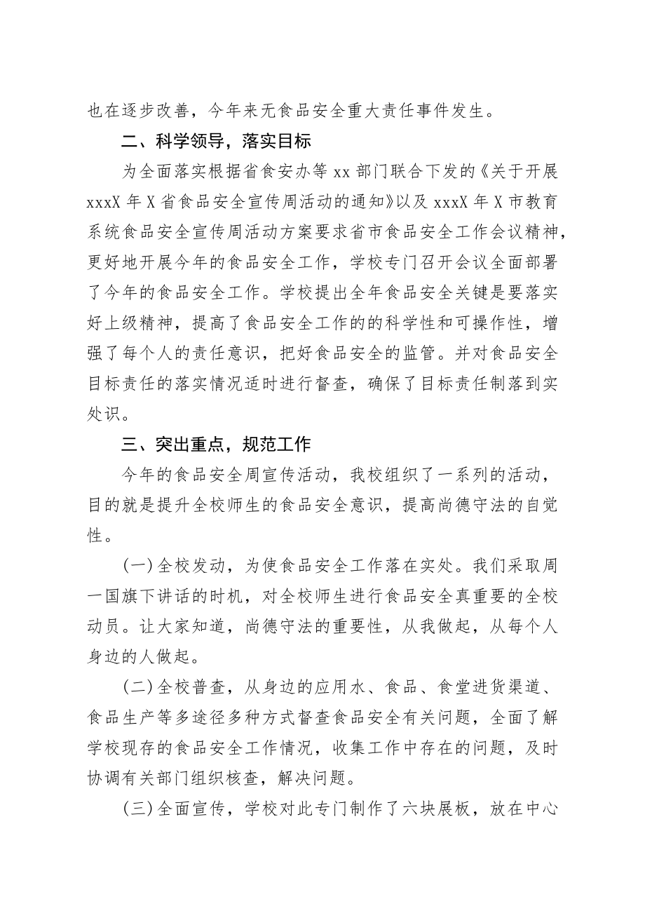 学校食品安全宣传周活动总结.docx_第2页