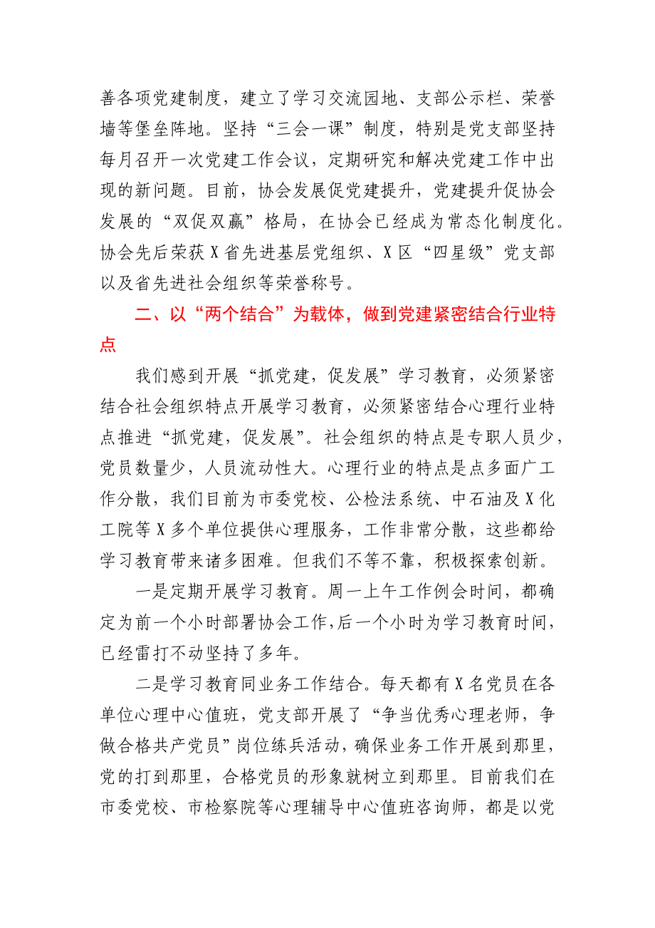 心理咨询师协会党支部党建工作汇报.docx_第2页