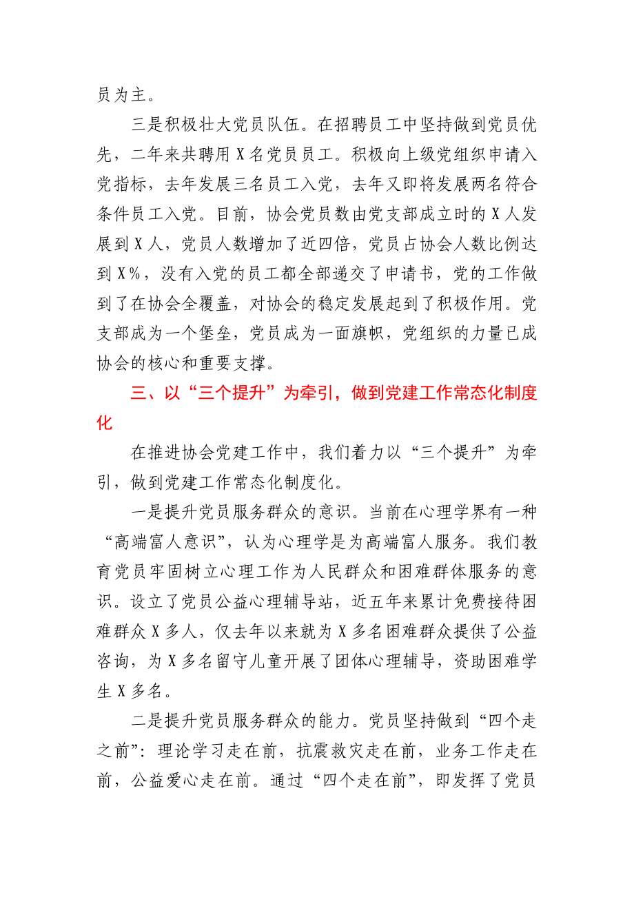 心理咨询师协会党支部党建工作汇报.docx_第3页