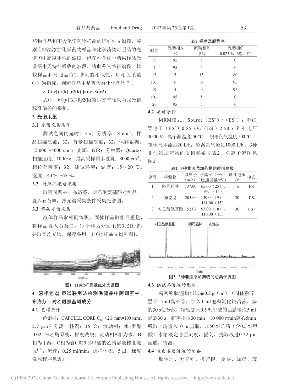 近红外光谱快速鉴别清咽类制...3种非法添加化学药物的方法_刘佳明.pdf_第3页