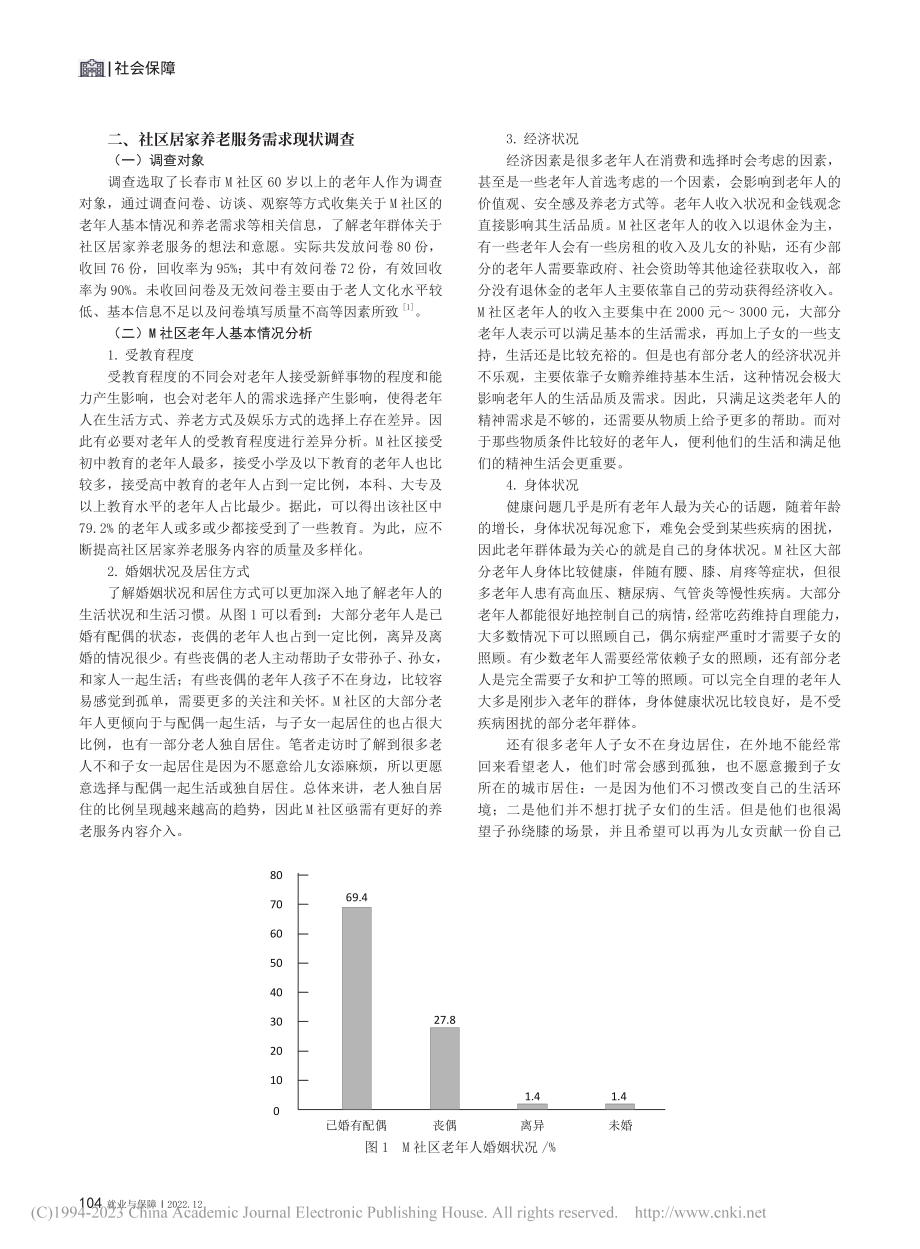 老年人社区居家养老服务需求...—基于长春市M社区调查研究_曹艳琦.pdf_第2页