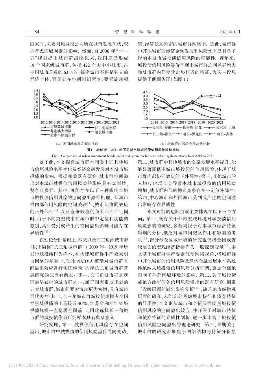 空间溢出与城投债信用风险—...三角城市群生产要素引力网络_李昊骅.pdf_第2页