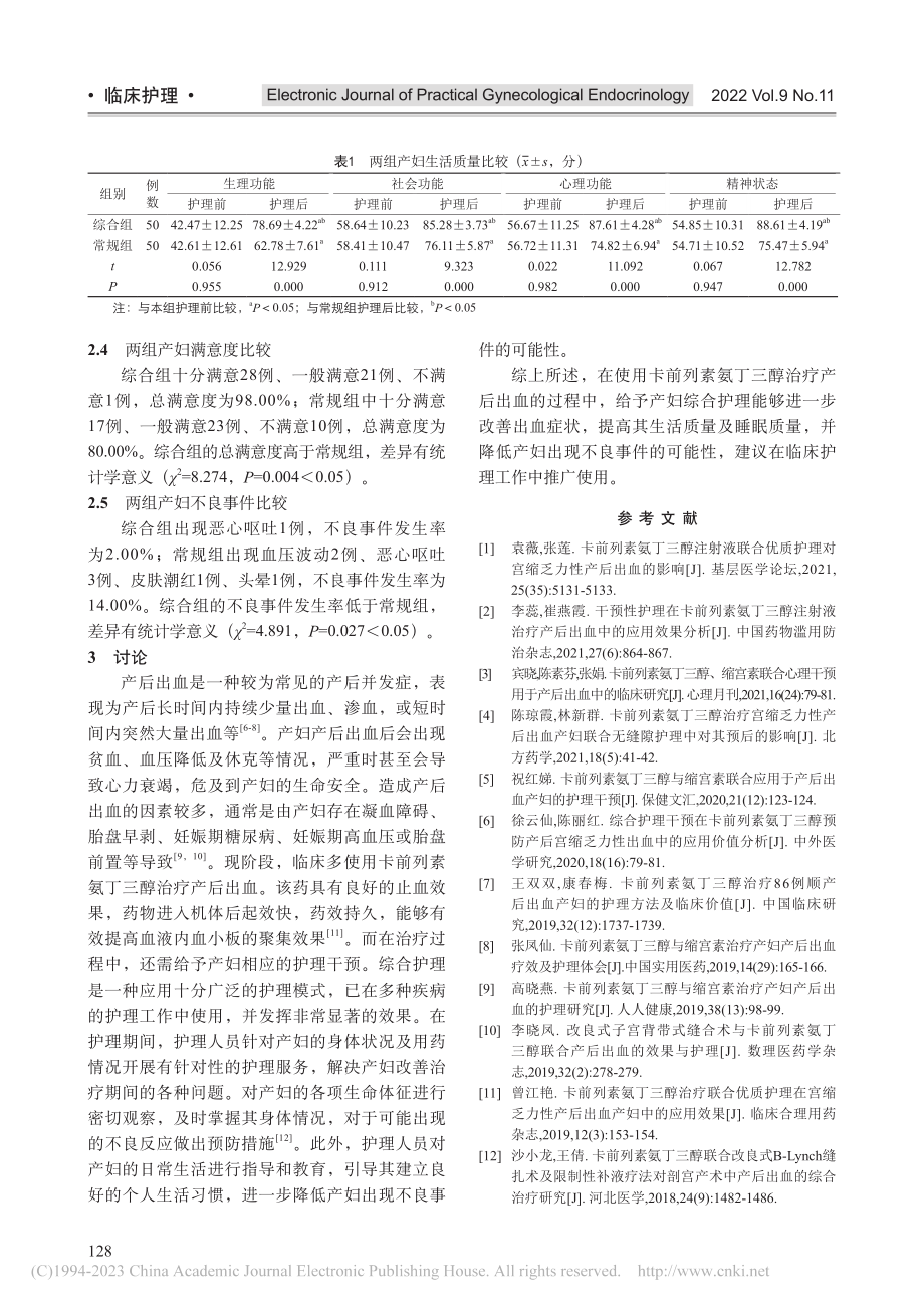 卡前列素氨丁三醇治疗产后出血中综合护理干预的效果研究_吴秀珍.pdf_第3页