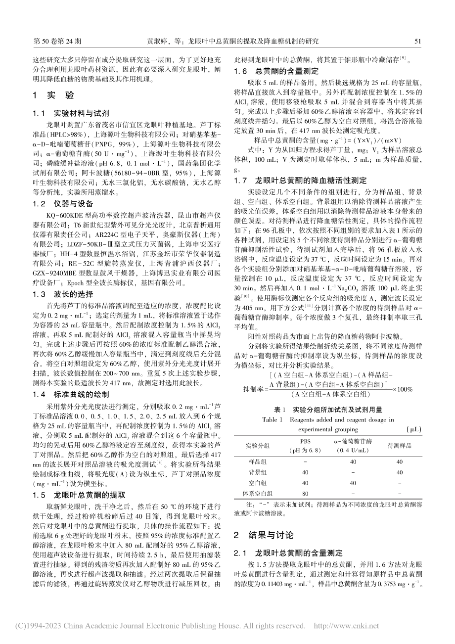 龙眼叶中总黄酮的提取及降血糖机制的研究_黄淑婷.pdf_第2页