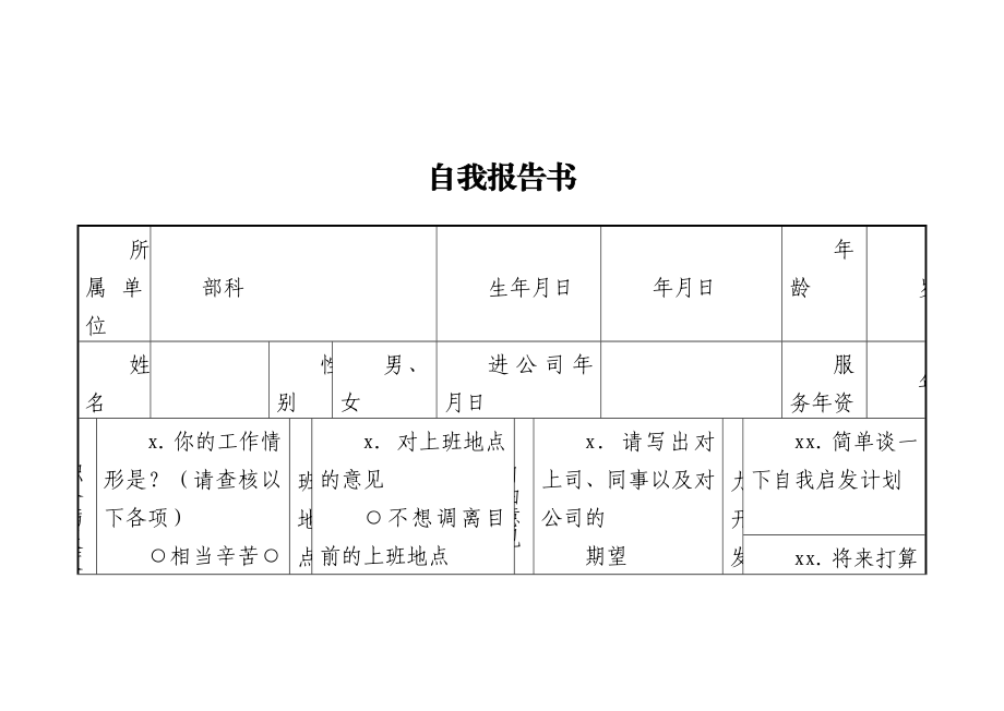 自我报告书.docx_第1页