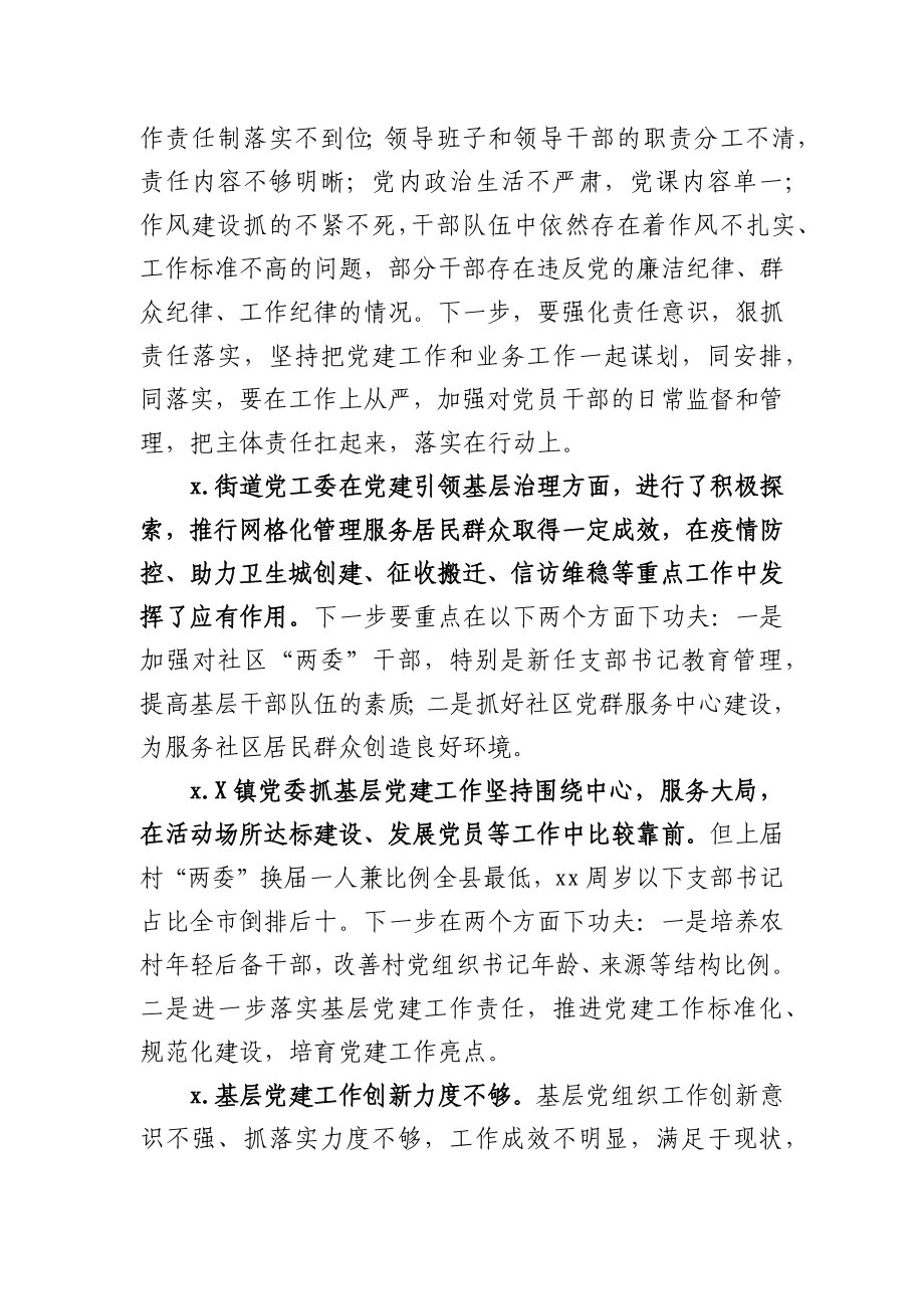 书记抓基层党建工作述职大会领导点评问题100条.docx_第2页