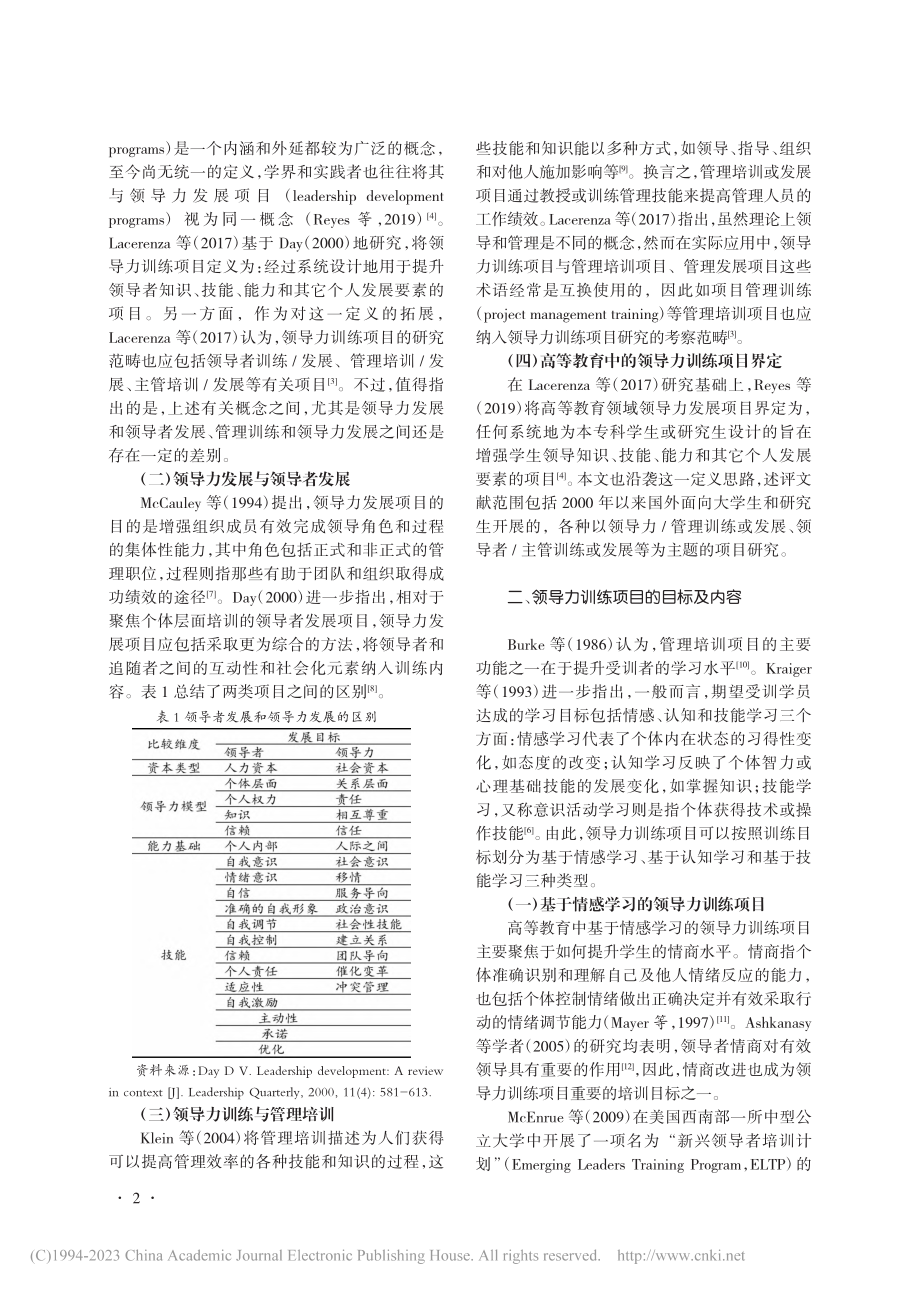 近20年来国外高等教育中的领导力训练项目研究述评_文晓立.pdf_第2页