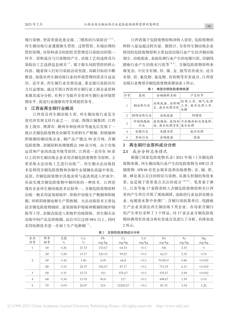 江西省再生铜冶炼行业危险废物原料管理对策研究_曾敏.pdf_第2页