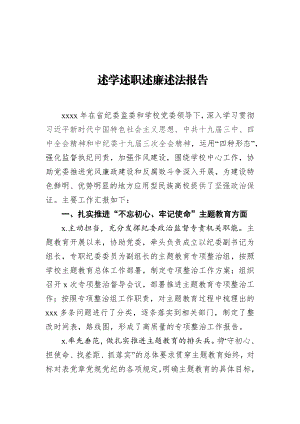 高校纪委书记监察专员述学述职述廉述法报告.docx