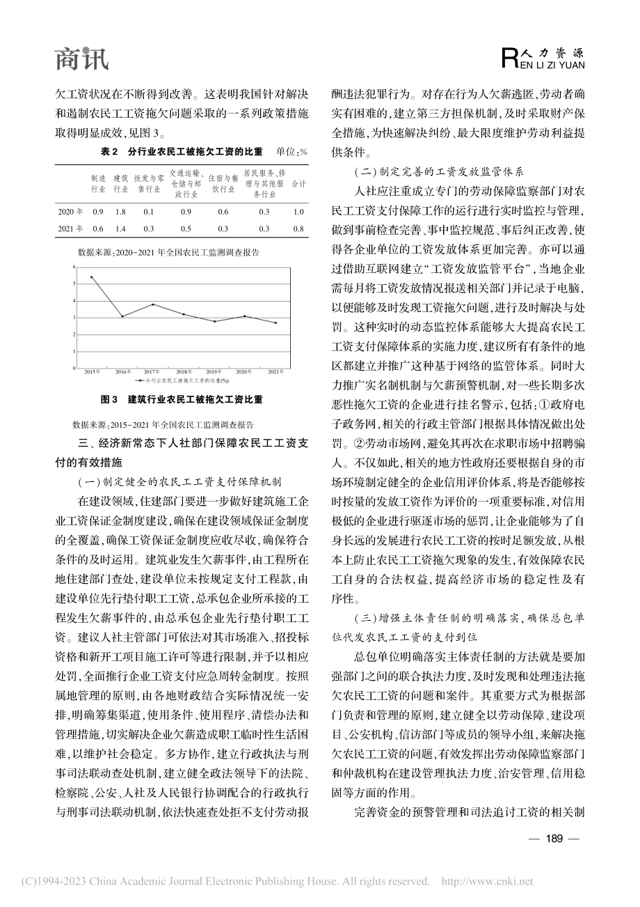 经济常态下人力资源和社会保...思考——保障农民工工资支付_闫娟.pdf_第3页