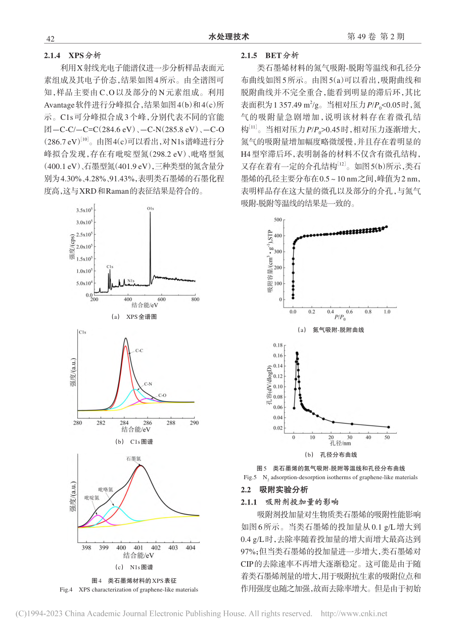 类石墨烯的制备及其对水中环丙沙星的吸附性能研究_胡锋平.pdf_第3页