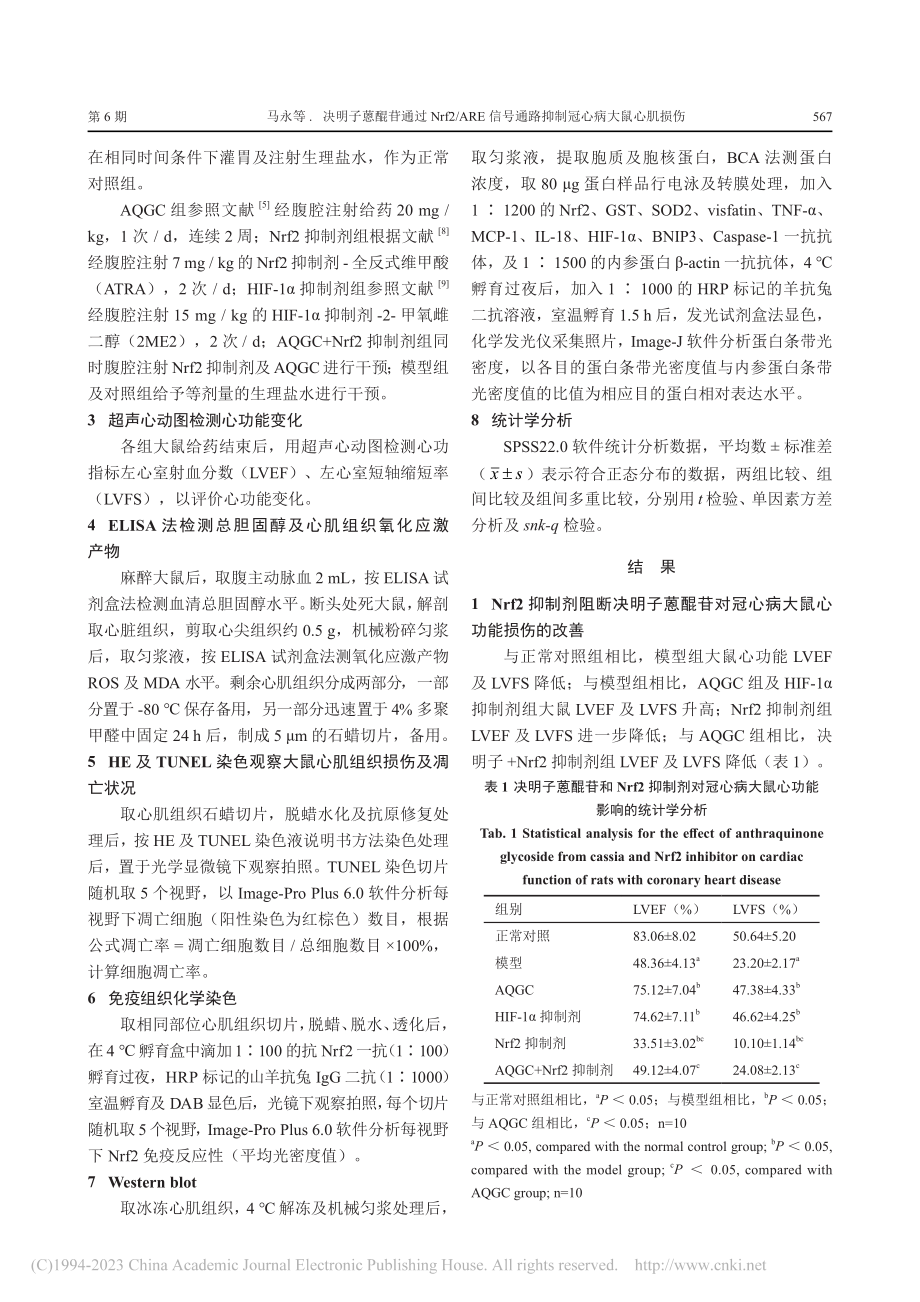 决明子蒽醌苷通过Nrf2_...通路抑制冠心病大鼠心肌损伤_马永.pdf_第3页