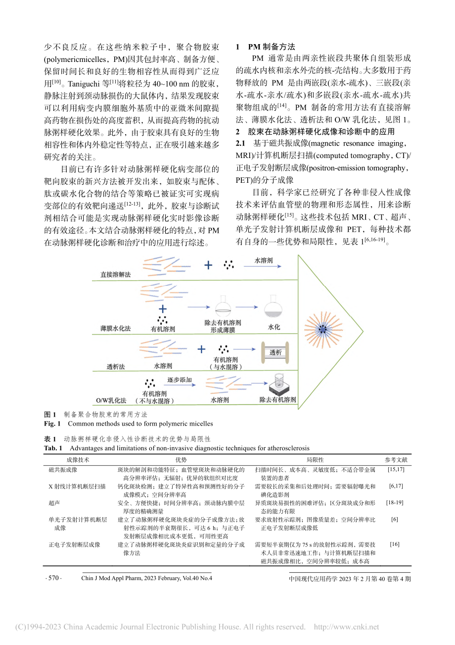 聚合物胶束在动脉粥样硬化诊断和治疗中的应用进展_卢志扬.pdf_第2页