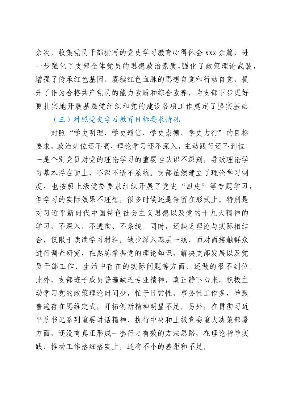 县直机关党支部班子党史学习教育专题组织生活会对照检查材料.docx_第3页