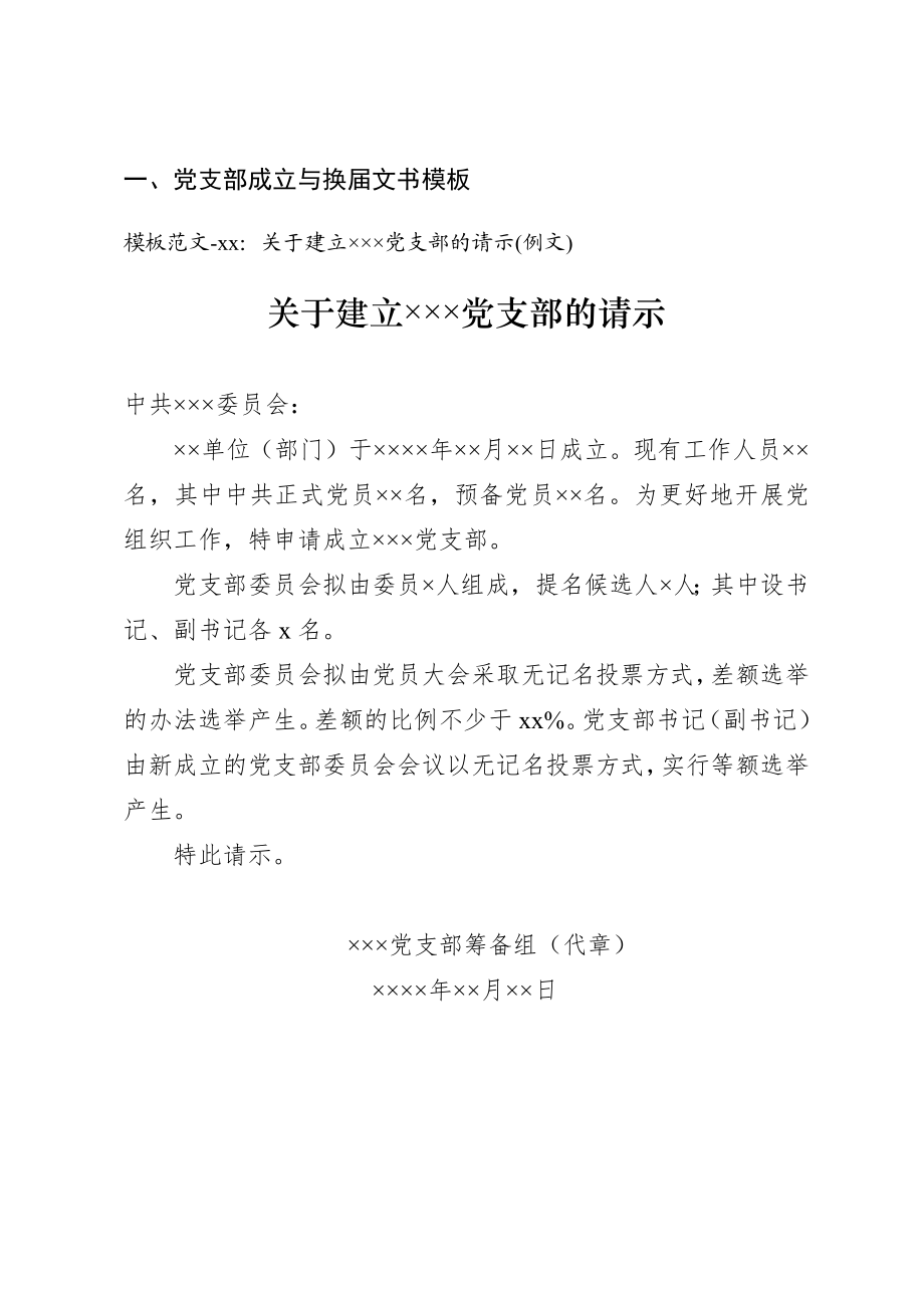 素材汇572—党支部工作常用文书模板汇编.docx_第3页