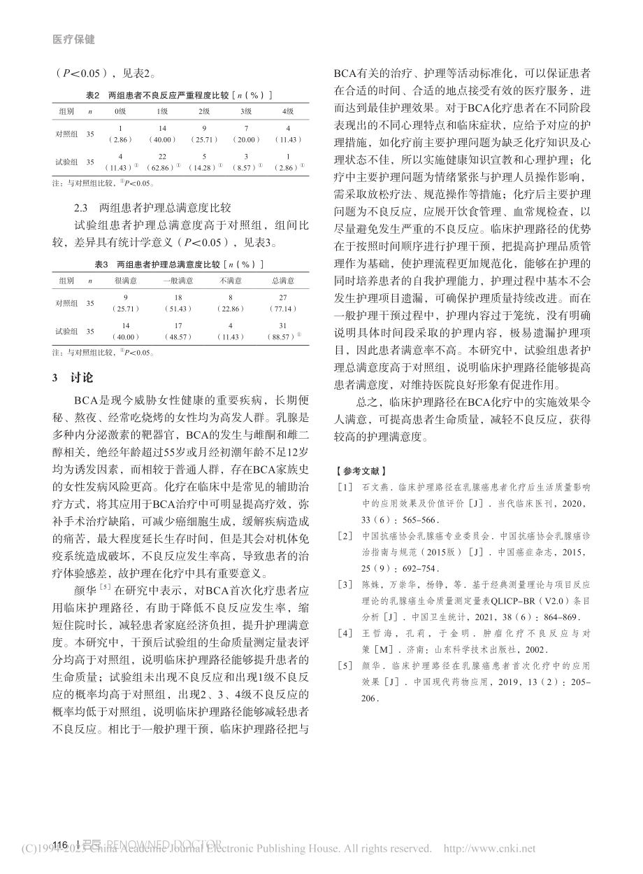 临床护理路径在乳腺癌化疗中的实施效果分析_冯彩玲.pdf_第3页