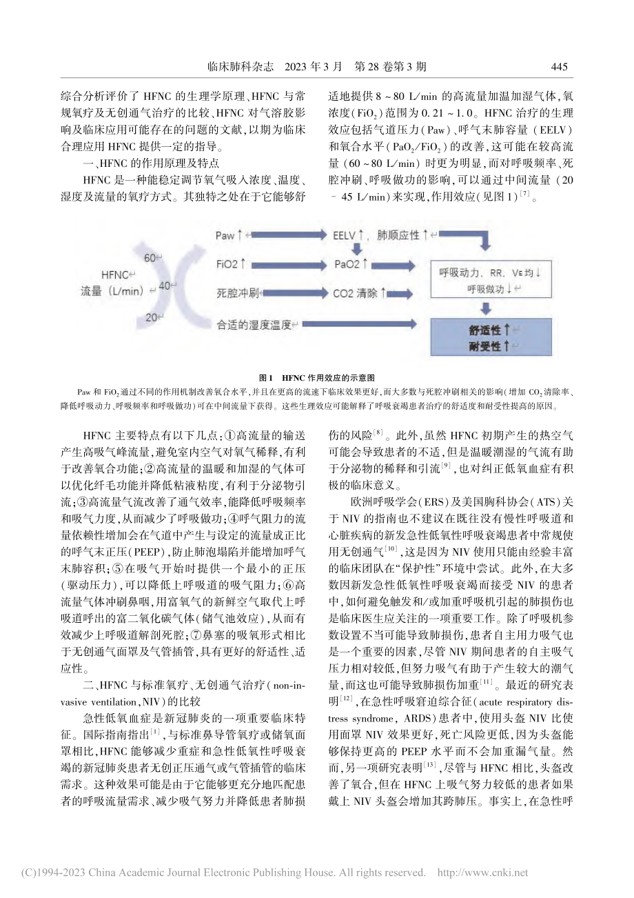 经鼻高流量氧疗在新型冠状病毒肺炎中的临床应用进展_彭磊.pdf_第2页