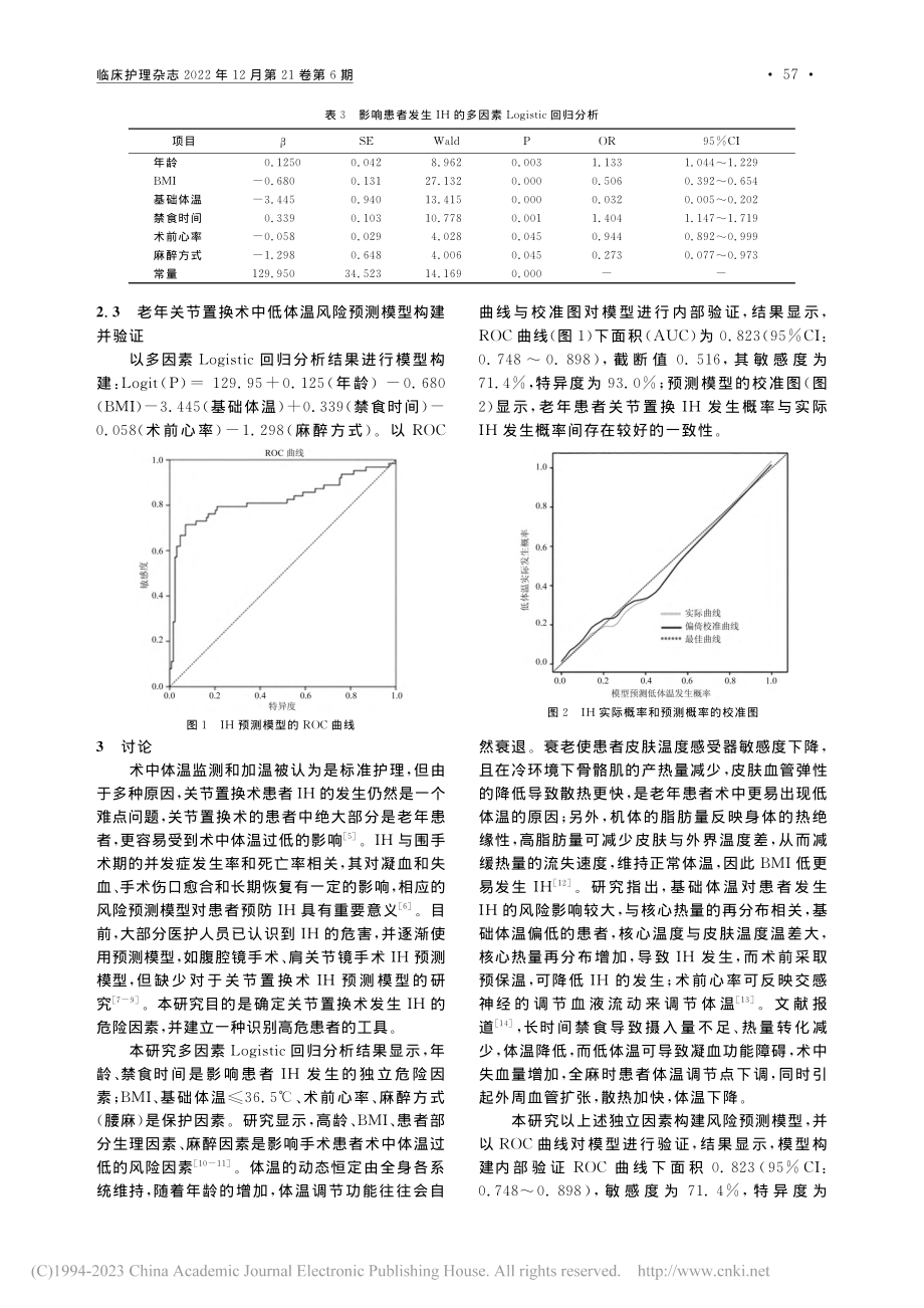 老年关节置换术中低体温风险预测模型的构建及验证_翟亮.pdf_第3页